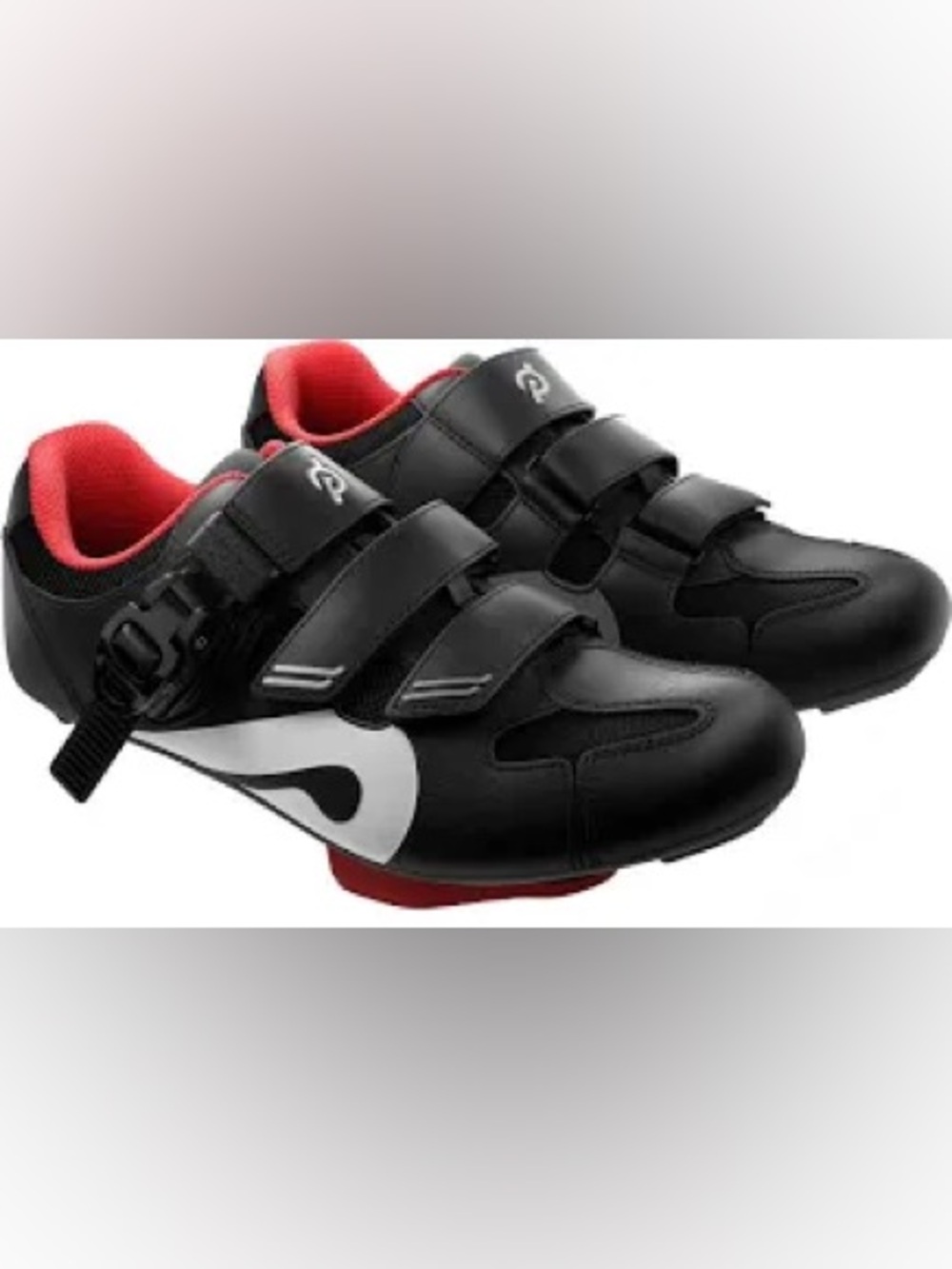 Cycling Shoes with Velcro Straps - Black & Red - Peloton Size 11